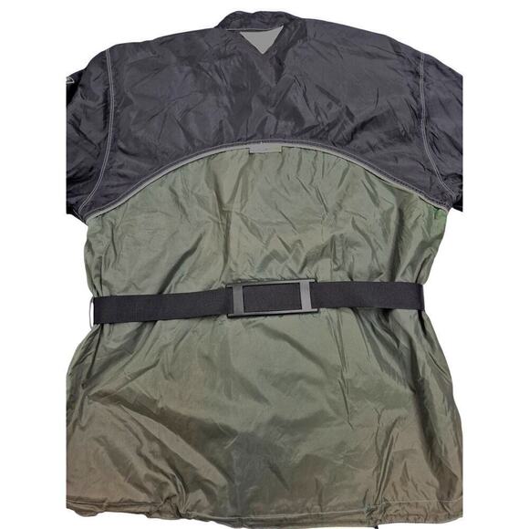 Firstgear Motorcycle Convertible Nylon Rain Jacket /Bag Black/Green  Sz L - Picture 3 of 9